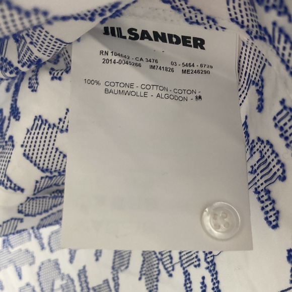JIL SANDER embroidered short sleeved shirt size 38/15 - Picture 10 of 14